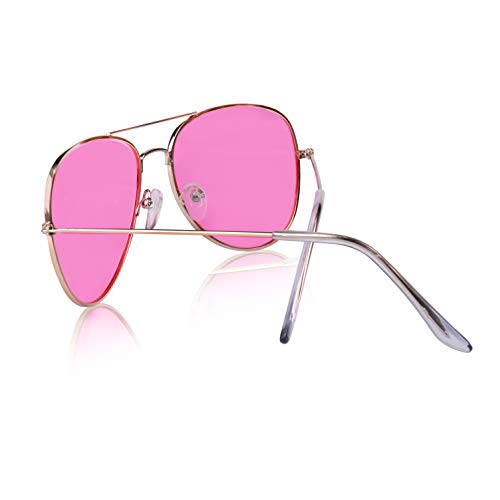 SunnyPro Aviator Sunglasses Colored Tinted Lens Glasses Metal UV400 Protection 6
