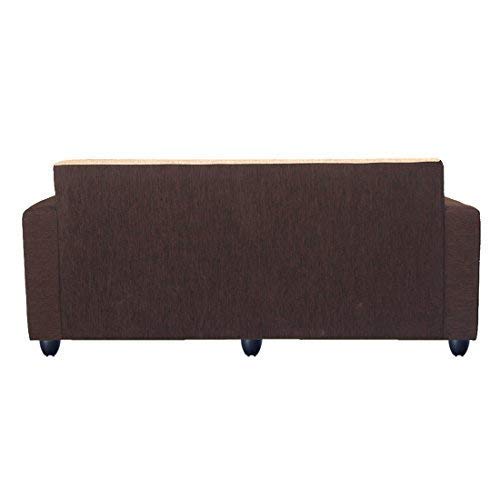 Image of Bharat Lifestyle Tulip 3 Seater Fabric Sofa | Cream Brown | Upholstered Sofa Couch for Living Room, Bedroom & Office | Comfortable Seating | DIY(Do-It-Yourself) Assembly | 1 Year Warranty