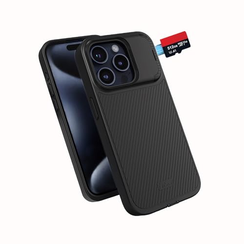 iRe5 Phone Case for iPhone 15 Pro Max with SD Card Reader 2 in 1 Memory Expansion & Protection Case USB C Flash Drive (Excluding Micro-Card)