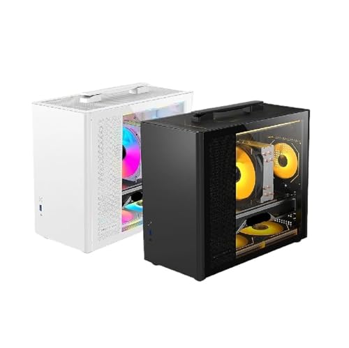 Gabinete portátil para computadora EWAIDI M5 M-ATX, compatible con Motherboards ITX, ATX, con fuente ATX/SFX, soporte USB 3.0, chasis mini escritorio negro miniatura 2