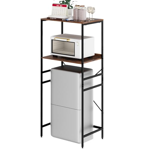 QieerHior Mini Fridge Shelf Mini Fridge and Microwave Stand Over Mini Fridge...