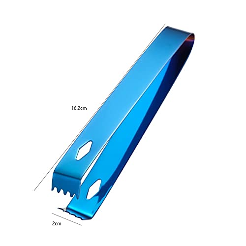 Pinzas de Cocina, 1 Pieza, Pastel casero, Acero Inoxidable, Cocina, Pan, Carne, Mini Pinzas para Servir, Pinza para Barbacoa de Hielo, Buffet, fácil de Limpiar (Azul)