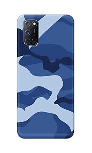 Image of Printed Hard Back Cover Case for Oppo A52 | Oppo A92 | Oppo A72 Back Cover (Army Blue Pattern) -1302