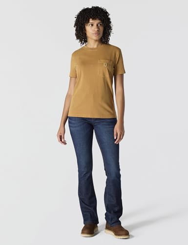 Carhartt Women's Relaxed Fit Lightweight Short Sleeve Garment Dye Pocket T-Shirt, Carhartt Brown, 3X - image 4
