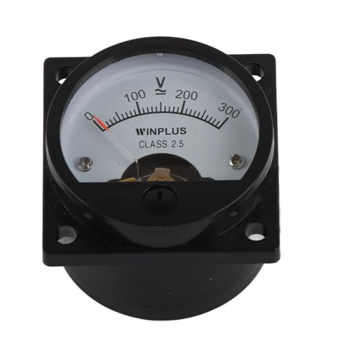 Medidor De Panel De Dial Analógico Voltímetro Redondo Medidor De Amperímetro ABS Para Medir SO 45 AC 0 300 V Redondo Negro