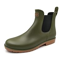Amoji Unisex Chelsea Rain Boots Waterproof Ankle Boots Short Rainy Footwear 919 Oliver 11 Women/9 Men