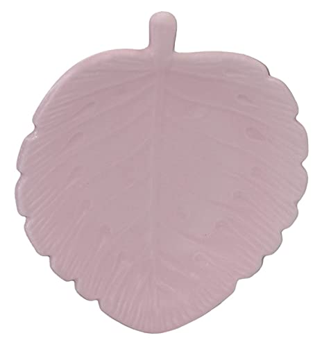 FAB FINDS Handcrafted Ceramic Plate Rays Design, Stylish Ceramic Dinner Set with Serving Platter - Microwave Safe Crockery Items (Leaf Shape Plate, Ivory, Set of 1)