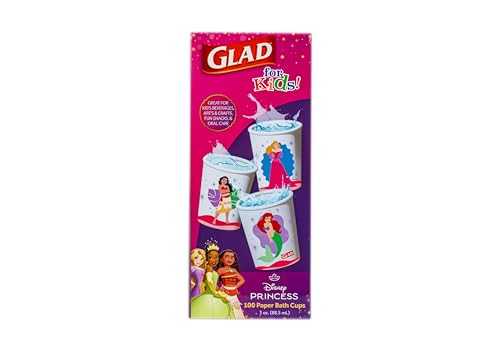 Glad for Kids Disney Princess Mini Paper Cups, 3 Oz, 100 Count, 6-Pack - image 8