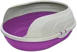 Banheira para Gatos Grande com Arco, Rosa e Preto, 47x38cm, Bandeja Removível