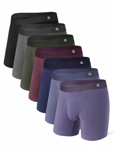 Image of DAVID ARCHY Men's Ultra Soft Underwear Modal Boxer Briefs Slim Fit 6.5 inch | Second Skin Fabric Breathable, Smooth Low-Profile Waistband, Easy Access Side Fly, Tagless Anti Chafing for All-day Comfort