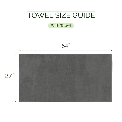 Image of Elegant Comfort 100% Turkish Cotton Corduroy Ribbed Luxury Soft 2 Pack Bath Towels 27 x 54 Inch - Ultra Plush, Absorbent, Quick Dry, Hotel Spa Quality Towels for Bathroom Essentials, Gray