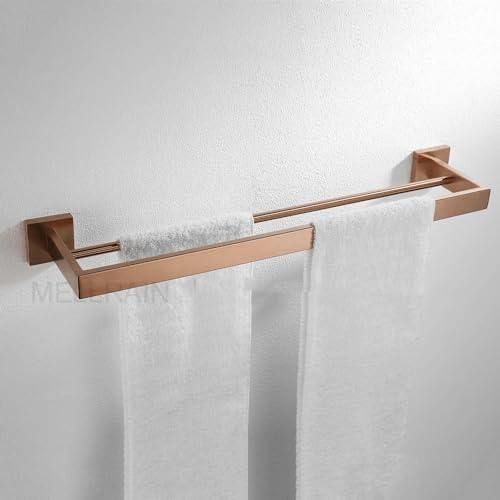 Matériel de salle de bain or rose : ensemble d'accessoires carrés - 6