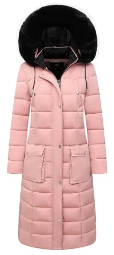 MOERDENG Women's Waterproof Long Winter Coat Thickened Down Alternative Jacket Warm Puffer Jacket Parka