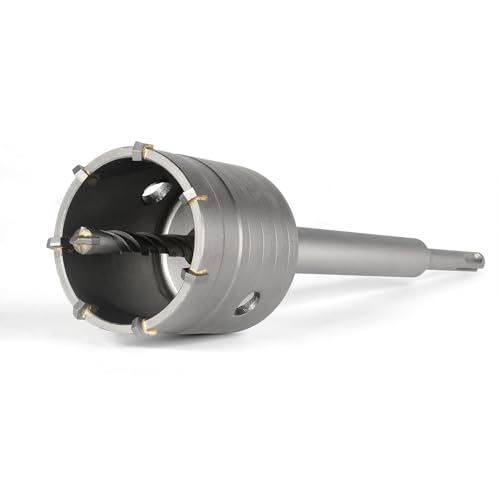 Image of BINOTA 60 mm (2-3 /8 inch) Concrete Hole Saw with SDS-Plus Shank | Tungsten carbide drill bit; SDS-Plus shank (220 mm); Cross-type center drill; Dry drilling for concrete /brick /stone /masonry