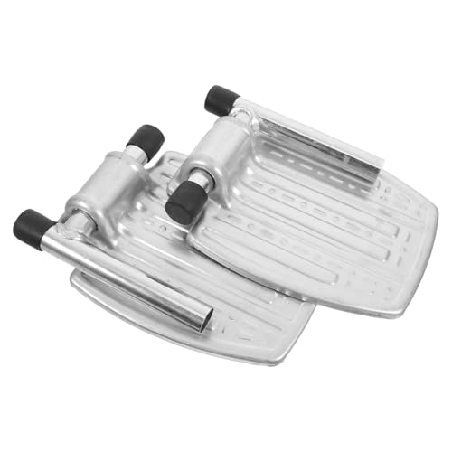 NOLITOY 1 Pair Universal Footplate for The Wheelchair, Transport Chair Footrest Elevating Leg Rests Replacement Parts for Standard Wheelchair Repair Parts Silver