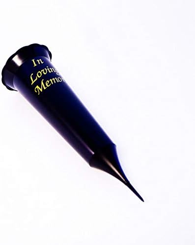 DFS 2 X In Loving Memory Quality British Made Ridgid Black Grave Flower Vase Funeral Spike Crematorium.