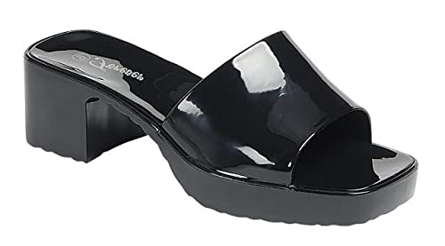Forever Link Women's Patent Jelly Platform Sandals, Block Heel, Chunky Slip-On Style List-11