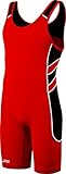 Asics Men's Unrestrained Wrestling Singlet (Red/Black)