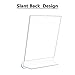 MaxGear Sign Holder 4X6 inches Slanted Acrylic Sign Holders Plastic Display Stand Clear Sign Stands Tabletop Picture Frame for Office, Store Counter, Restaurant, Exhibition, Reception-Vertical, 6 Pack