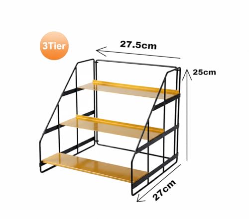Image of counter top Spice Rack Organizer 3 Step Rack, Spice Seasoning Rack Shelf Holder Organizer Storage for Kitchen Cabinet Pantry (Modern) (kitchen counter)