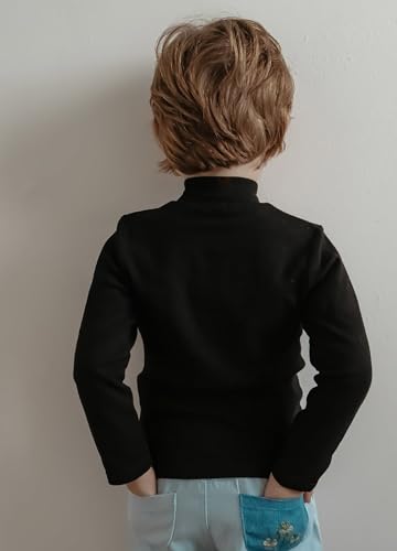 Volunboy Baby Boys Girls Turtleneck Long Sleeve Shirts Cotton Unisex Mock Neck Thermal Pullover Solid Color Warm Tops3