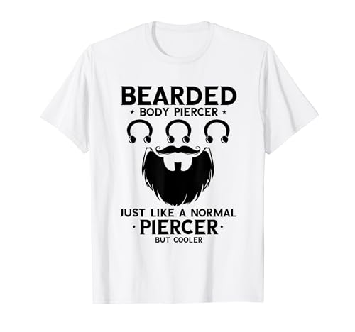 Piercing corporal con barba, piercing dérmico Camiseta