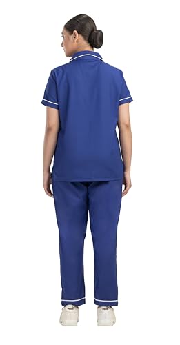 Image of Unisex Nurse Uniform With Normal Length Half Sleeves Top With 2 Pockets Regular Fit Pant Two Side Pockets - Ideals for Hospital Staff /Clinics /Nanny Uniforms |