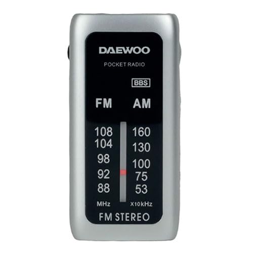 Radio Portátil Daewoo DW1129/ a Pilas/ Plata