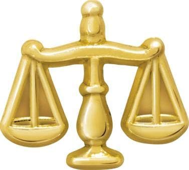 Crown Awards Justice Scales Chenille Pin, Gold Justice Scales Award Pins