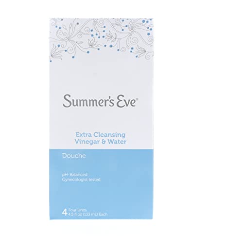 Summer's Eve Extra Cleansing Douche Vinegar & Water, Feminine Wash,PH Balanced, Naturally Inspired, & Gynecologist Tested (Pack of 4 Bottles, 4.5oz Each Bottle)