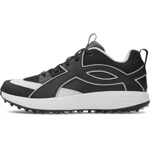 Under Armour Men's Yard Icon Turf Baseball Cleats, (001) Black/White/Black,
