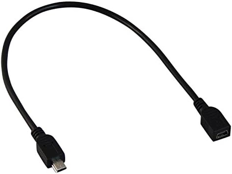 (0.3m) - YCS Basics Black 15cm USB 2.0 USB Mini B Male 5 Pin to USB Mini B Female 5 Pin Cable