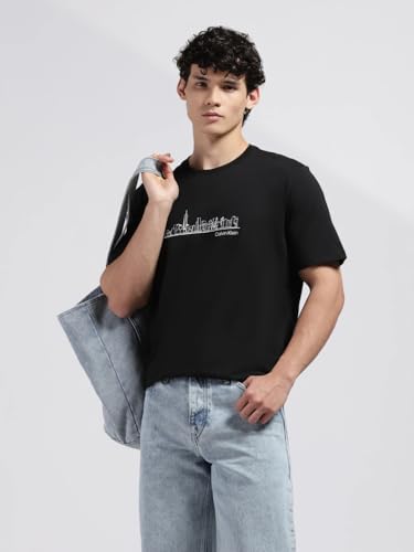 Image of Chest Graphic Regular Fit Cotton T-Shirt