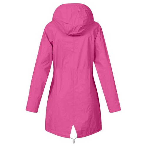Womens Rain Jacket Lightweight Waterproof Windproof Raincoats Zipper Up Long Sleeve Hooded Windbreaker with Pockets3