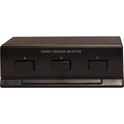 E AUDIO High Powered Stereo Audio Speaker Selector Switch for Manual Selection of Up to 3 sets of Loudspeakers 100W Max Per Channel Cover