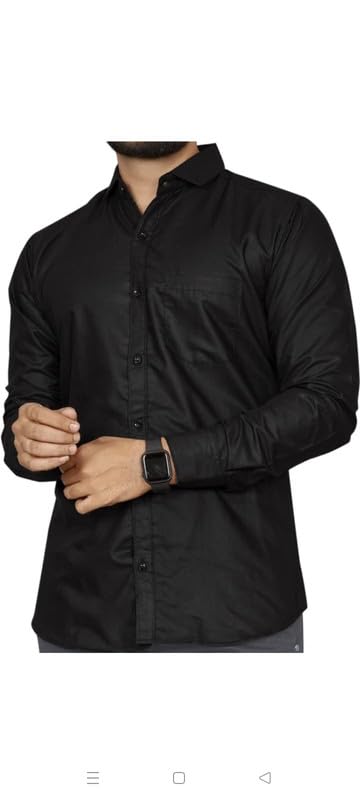 Image of Mens Solid Slim Fit Shirt | Formal Shirts | Men Office Wear | Formal Shirts for Men Office Wear Branded 102-Plain Shirt