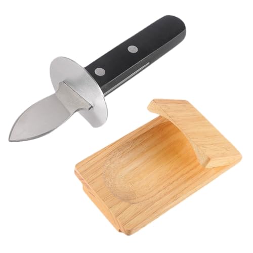 DECOMELODY 2 pezzi Coltello Apriostriche in Acciaio Inox con Manico Ergonomico Antiscivolo e Morsa per Aprire Facilmente Ostriche Vongole e Frutti di Mare Colore Casuale Colore Casuale