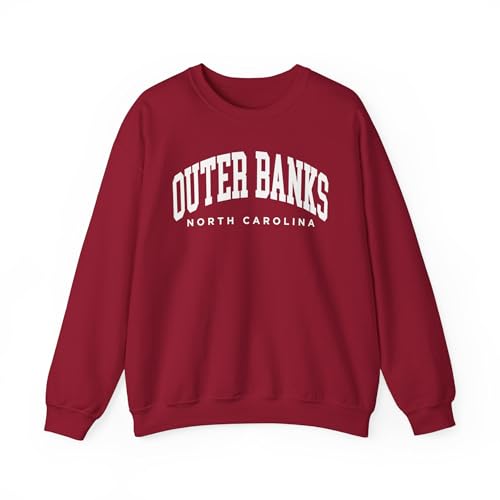 CUSTOMI Outer Banks North Carolina Adult Unisex Crewneck Sweatshirt Cardinal Red L