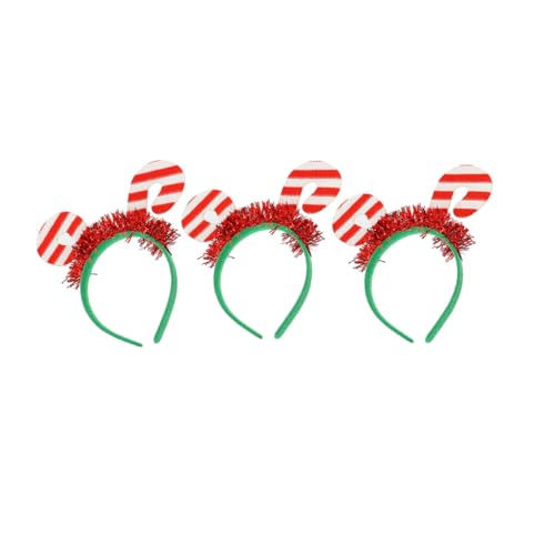 POPETPOP Diademas Cabello de Navidad Diseño de Bastón de 3 Piezas y Accesorios para Fiestas Infantiles y Adornos Navideños