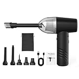 Bewinner Kabelloser Auto-Staubsauger, 3-in-1-Handstaubsauger und Luftgebläse, 7 KPa Saugleistung, 3 Geschwindigkeiten, 30 Minuten Laufzeit, 6000-mAh-Akku, Wiederaufladbar Typ C, 156 Ml Staubbecher,