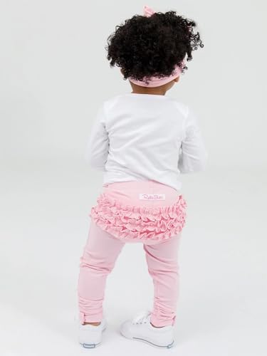 Image of RuffleButts Baby Girls Fall Fall - Stretchy Ruched Toddler Ruffle Leggings