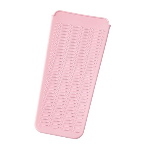 Flintronic Silicone Heat Resistant Mat Heat Resistant Silicone Mat Pouch for Curling Irons Heat Proof Protection Mat for Travel Home Salon Flat Iron Hair Styling Tools Pink