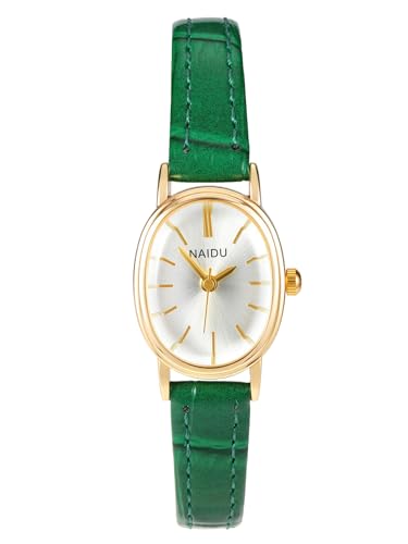 JSDDE Montre Quartz Femme Fine avec Petite Cadran Métal Ovale Blanc Simple Montre Habillée en Bracelet Cuir Texturé Ajustable Fille Élégant Watch...