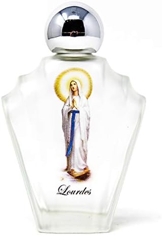 Our Lady of Lourdes Bottle Containing LOURDES HOLY WATER & Lourdes Prayer Card.