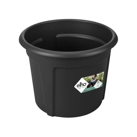 Elho Green Basics Potato Pot 33 - Flower Pot for Outdoor & Grow your Own - Ø 32.3 x H 25.7 cm - Black/Living Black Cover