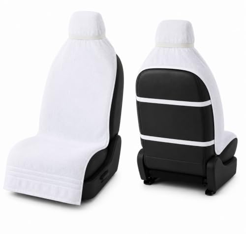 Image of VVIP BAGDA A NEW 100% Solid Large Luxury All CAR Seats Cotton Towel Car Seat Towel Cover Comfortable Driving SUV,Sports, (Pack of -1) (White)