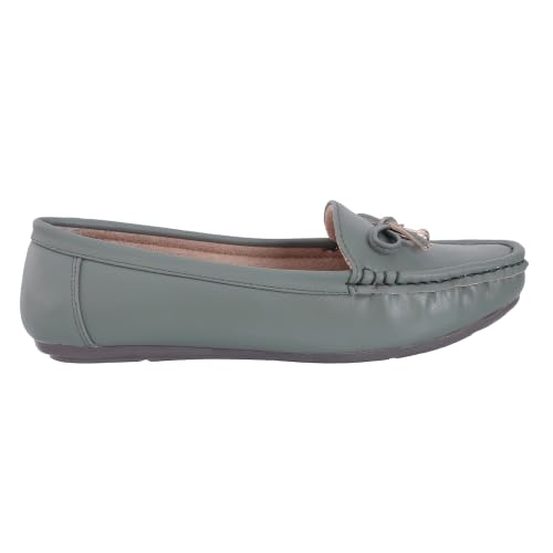 Image of CatBird Women's Flat Shoes for Casual & Office Wear, Bow Detail Slip-On Loafers
