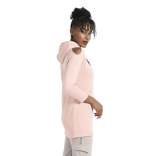 Image of PINACOLADA Women's Colorblock Sweatshirt with Ribbed Hem for Casual Wear | Low-High Neck | Long Sleeve | Button Closure | Cotton Sweatshirt Crafted with Comfort Fit for Everyday Wear