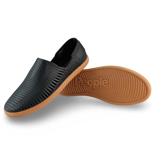 People Footwear Rio, Water Shoes for Men and Women, Just Slip On for Comfort and Style, Lightweight, Waterproof & Anti-Slippery - Perfect for Outdoors, Really Black/Gum, 7 Women/5 Men