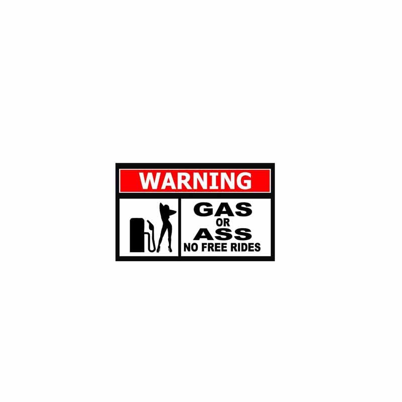 GADGETS WRAP Wall Decal Vinyl Sticker Wall Decoration - Warning Gas or Ass No Free Rides